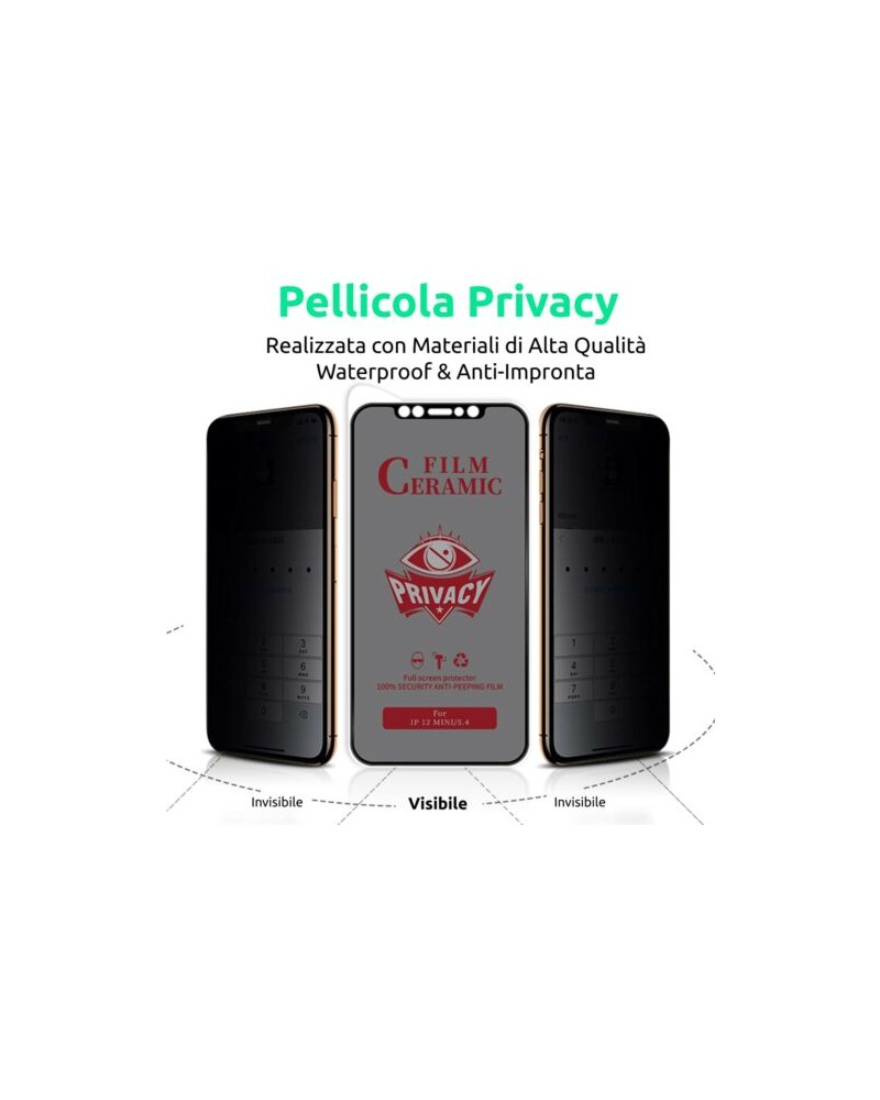 Pellicola in Ceramica PRIVACY Ultra Protettiva Modelli Smartphone